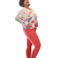 Spring blooms & butterflies lightweight knit top