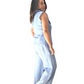 Antonia light blue flowy wide leg linen pants
