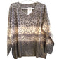 Lightweight shimmering animal print sweater