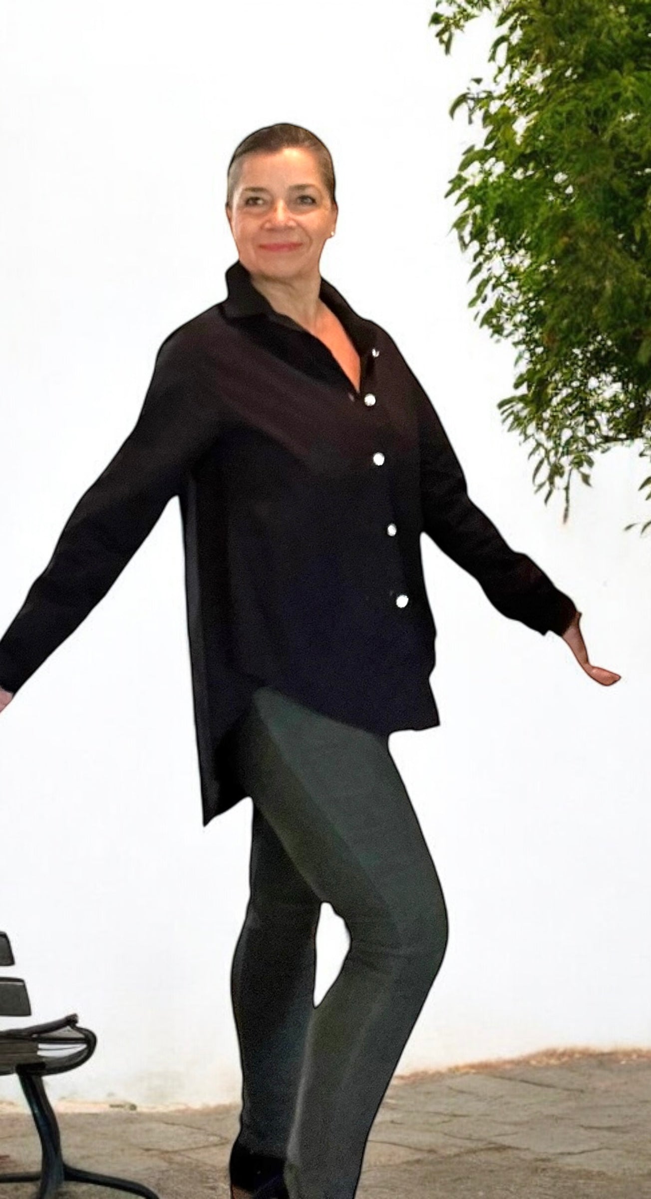 Sparkle breeze button down shirt - black