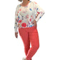 Spring blooms & butterflies lightweight knit top