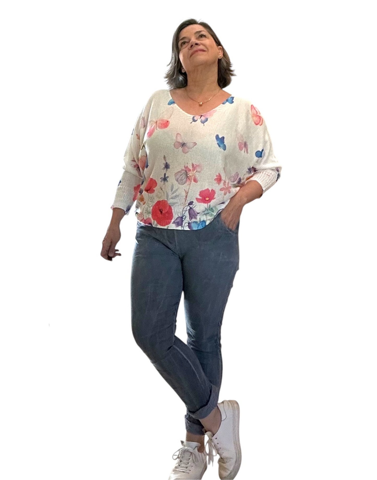 Denim blue mineral washed Italian Magic pants
