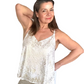 Gold leopard print knit swing tank top