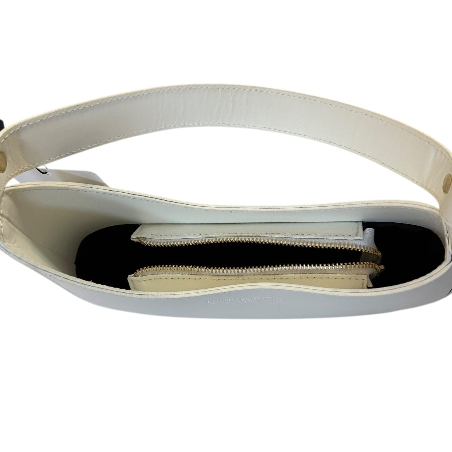 Slim White Italian Leather Bag