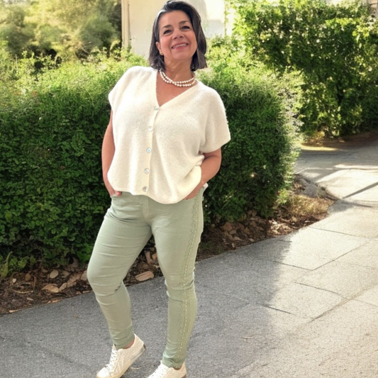 Rhinestones And Lace Italian Magic Pants
