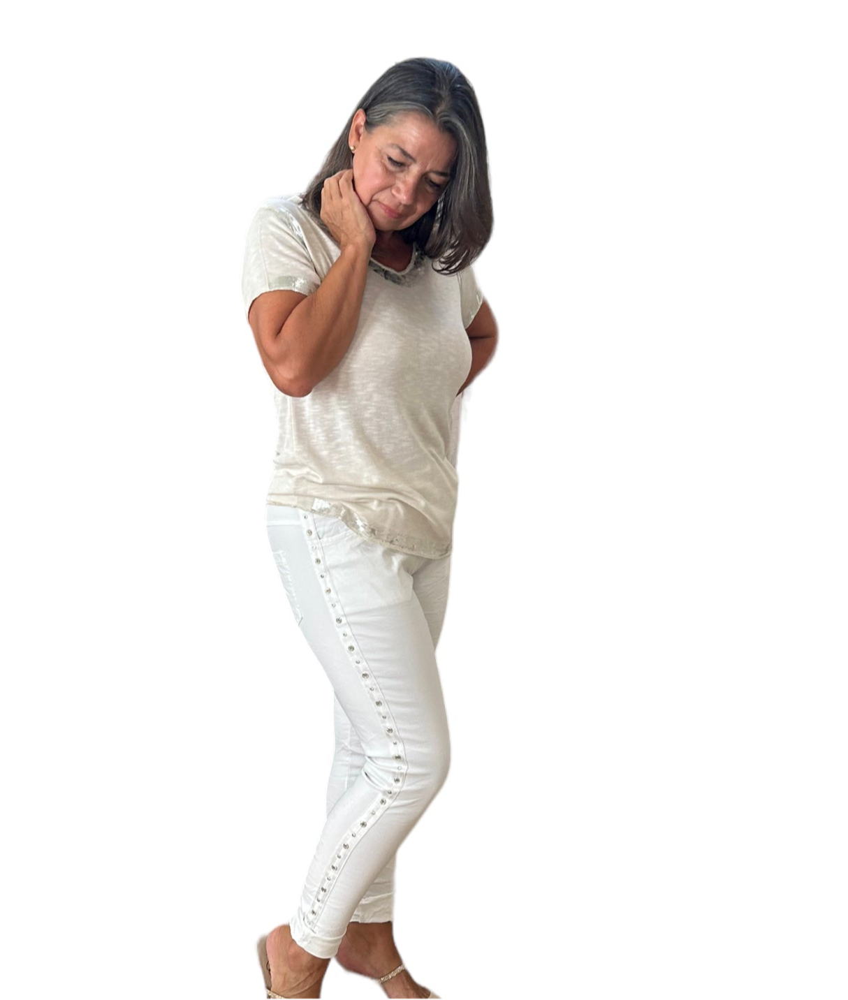 * BEST SELLER *  Studs & diamante Italian magic pants