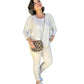 Beige Italian Magic Pants With a Subtle Chic Glam Side Panel