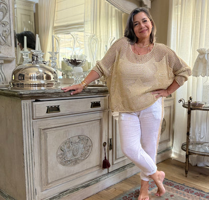 Golden Star Crochet Top