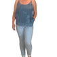 Melania embroidered silk tank top