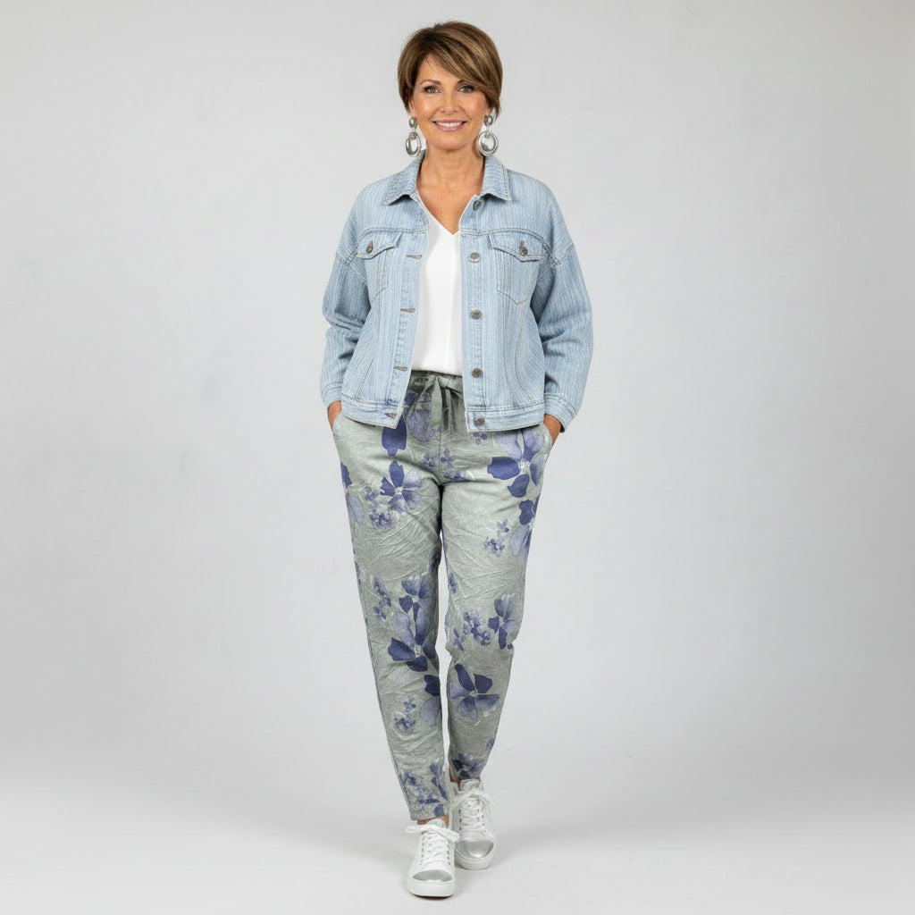 Water Color Floral Italian Magic Pants