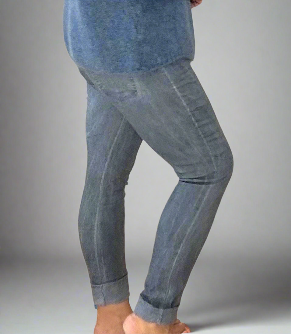 Denim blue mineral washed Italian Magic pants
