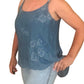 Melania embroidered silk tank top