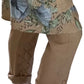 Camel Lace Hem Linen Drawstring Pants
