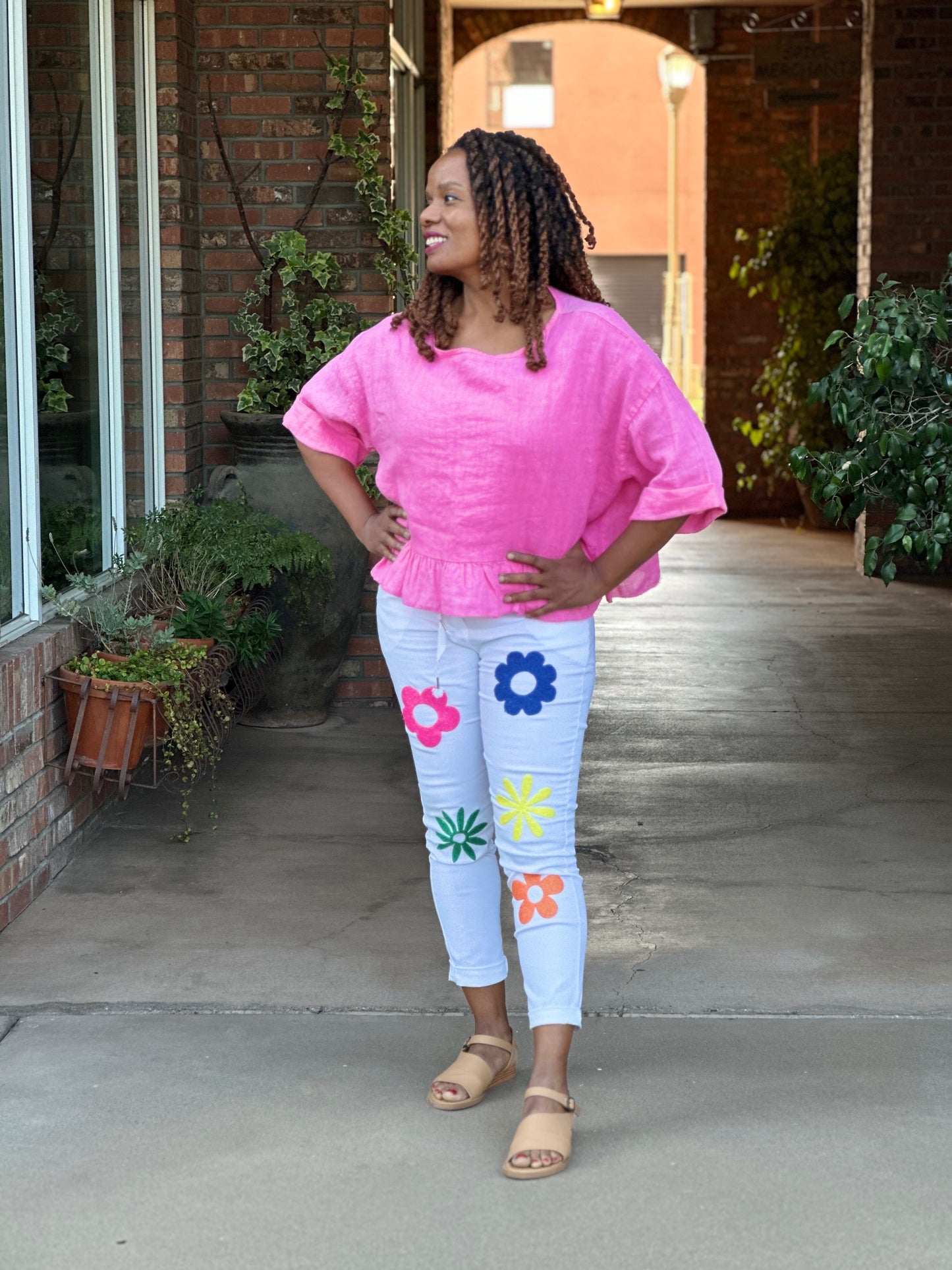 Whimsical linen top