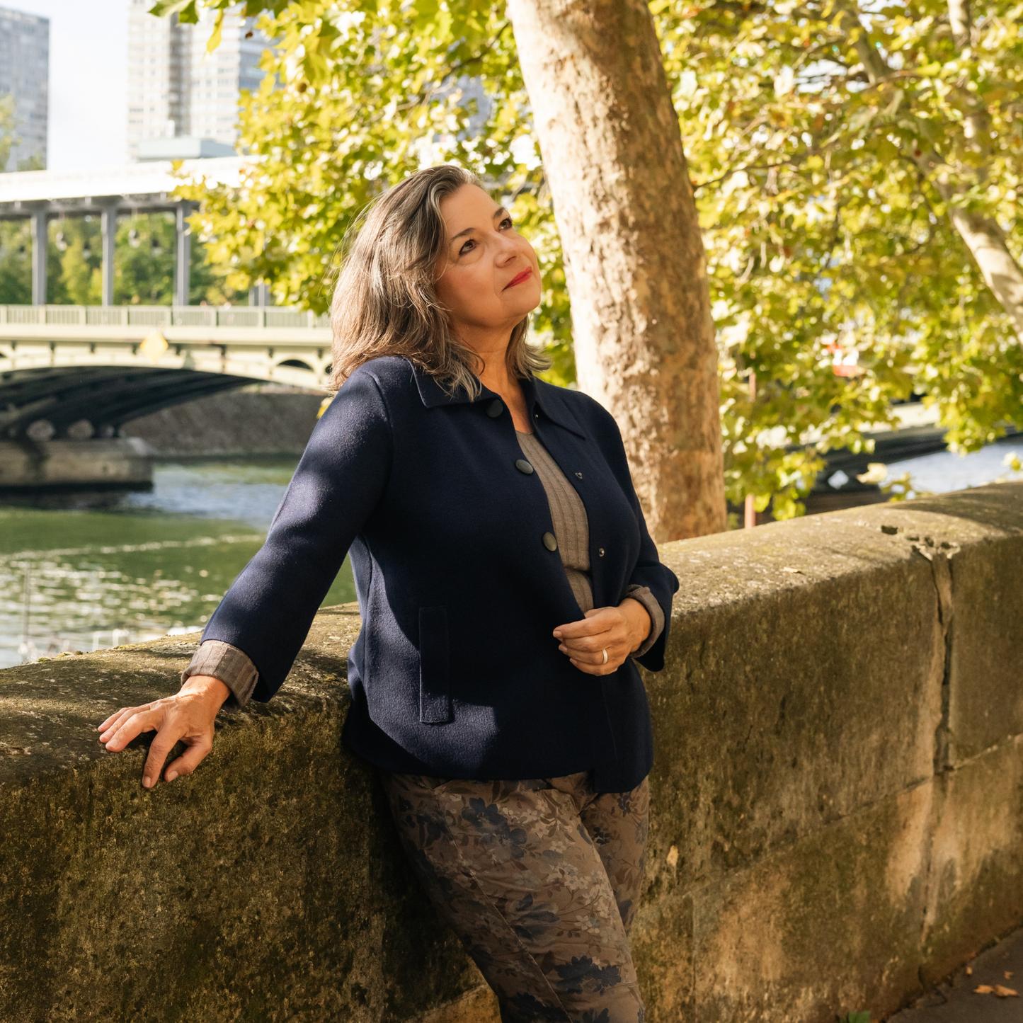 Navy Blue Sweater Jacket