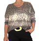 Lightweight shimmering animal print sweater