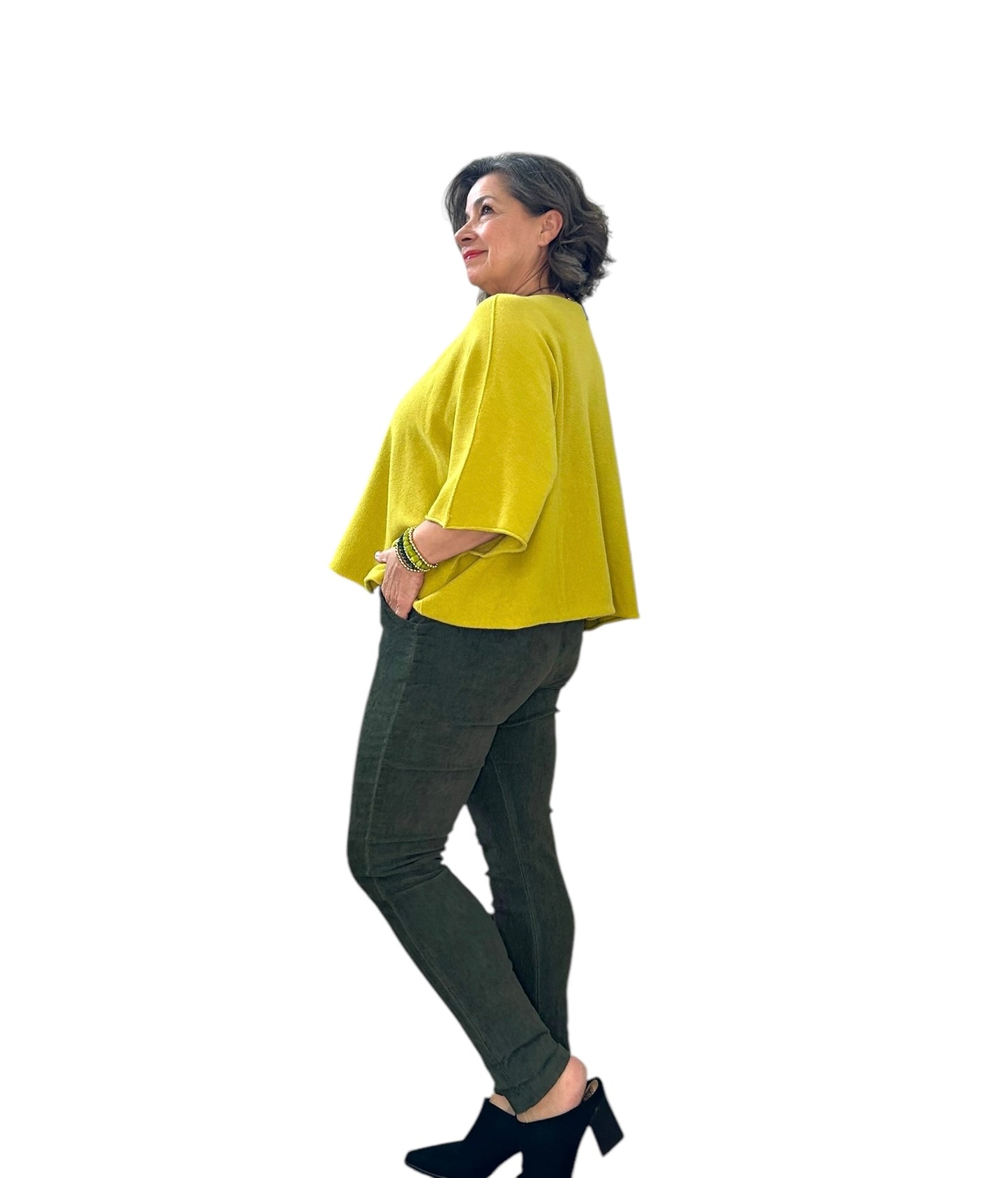 Forest green fine corduroy Italian Magic pants