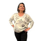 Lightweight fine knit printed top