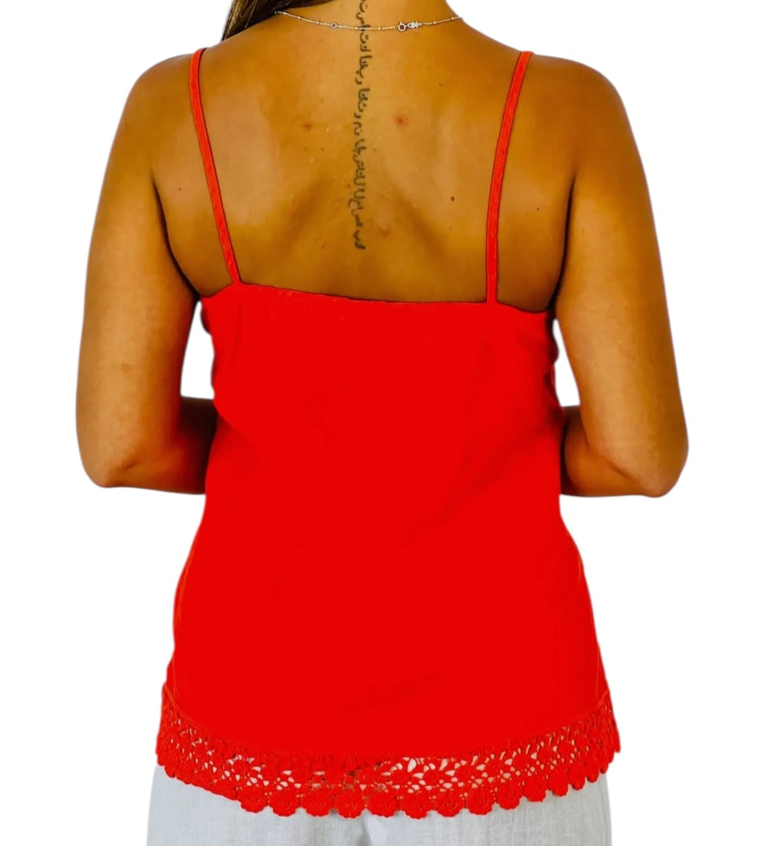 Summer Grace Linen & Lace tank top