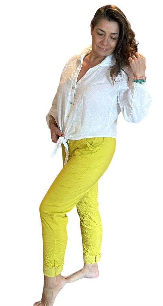 Chartreuse Italian magic pants