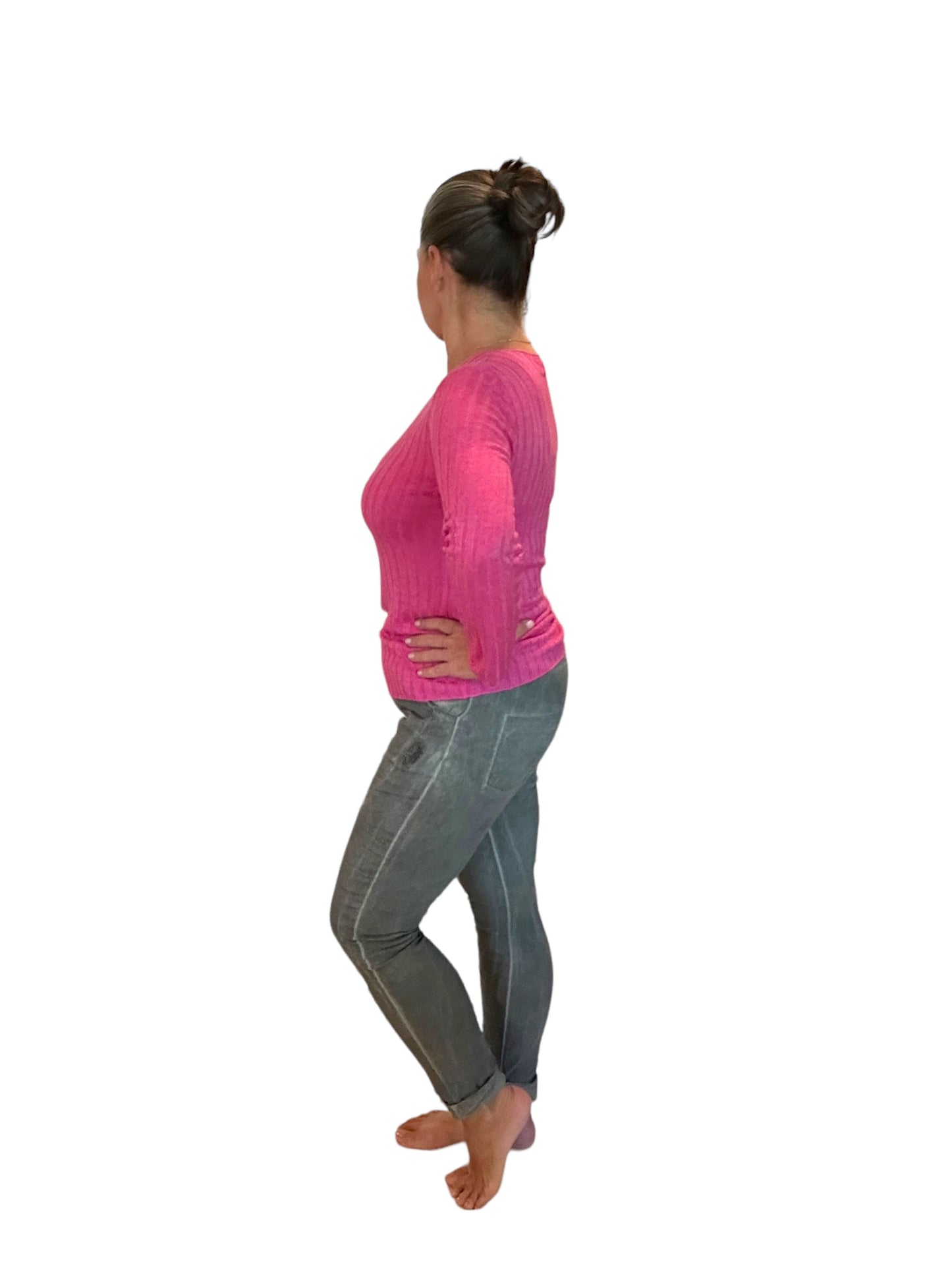 Olive green mineral washed Italian magic pants