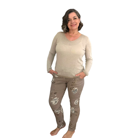 Taupe Desert Rose Italian Magic Pants