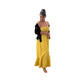 Angela yellow maxi linen dress