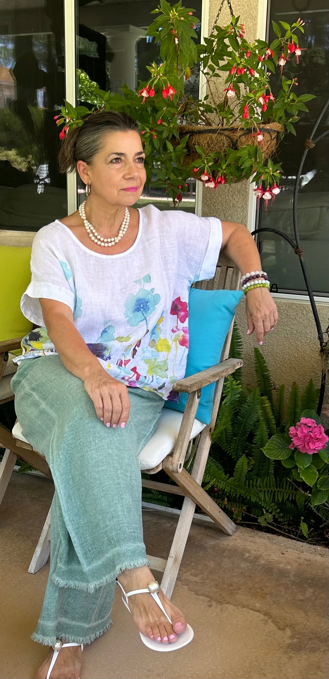 Flora linen top