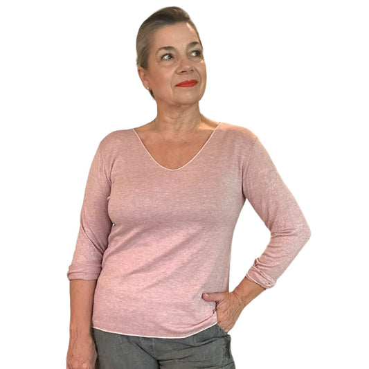 Soft Rose V-Neck Knit Top Soft Rose V-Neck Knit Top for Every Occasion