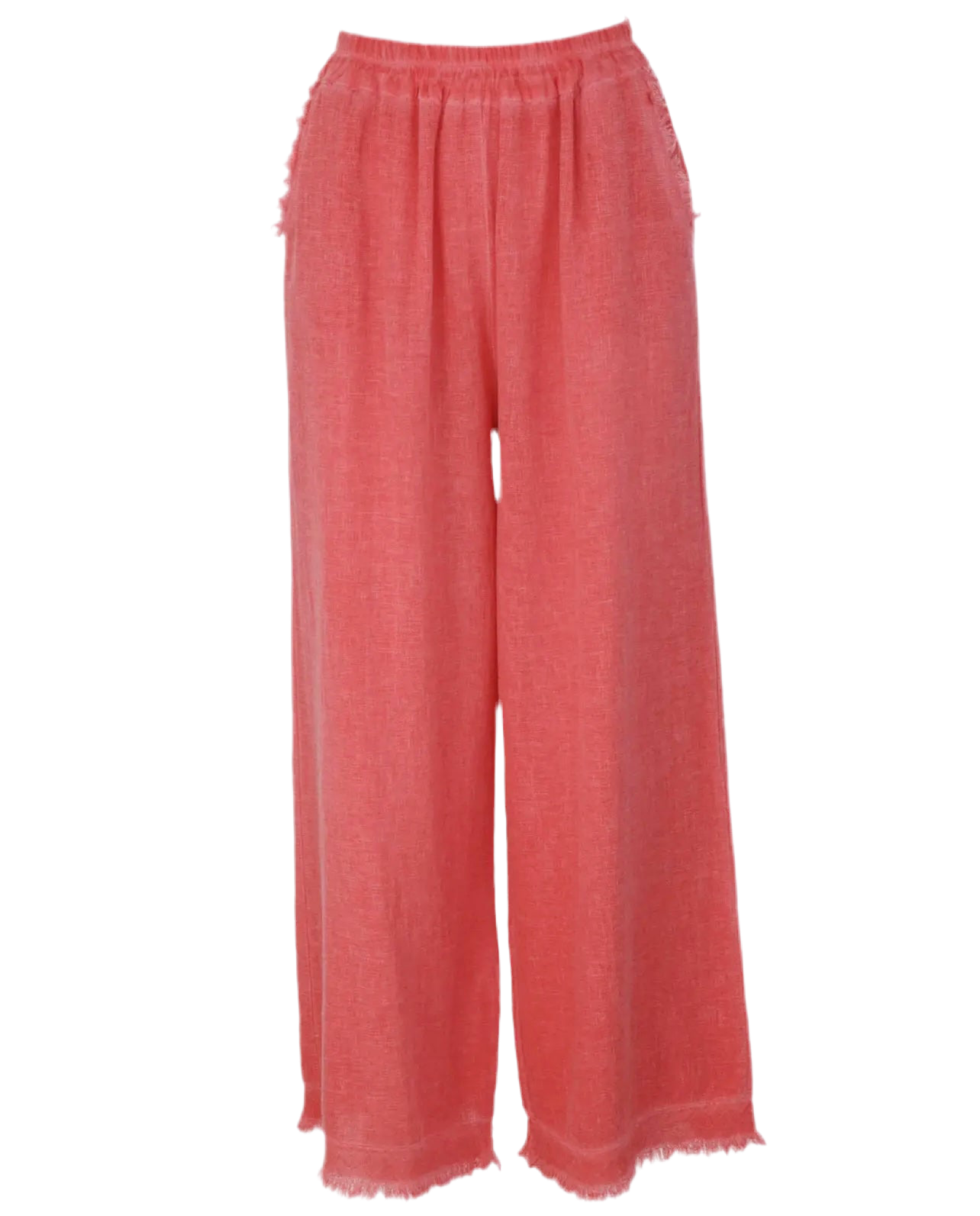 Coral linen pants
