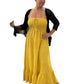 Angela yellow maxi linen dress