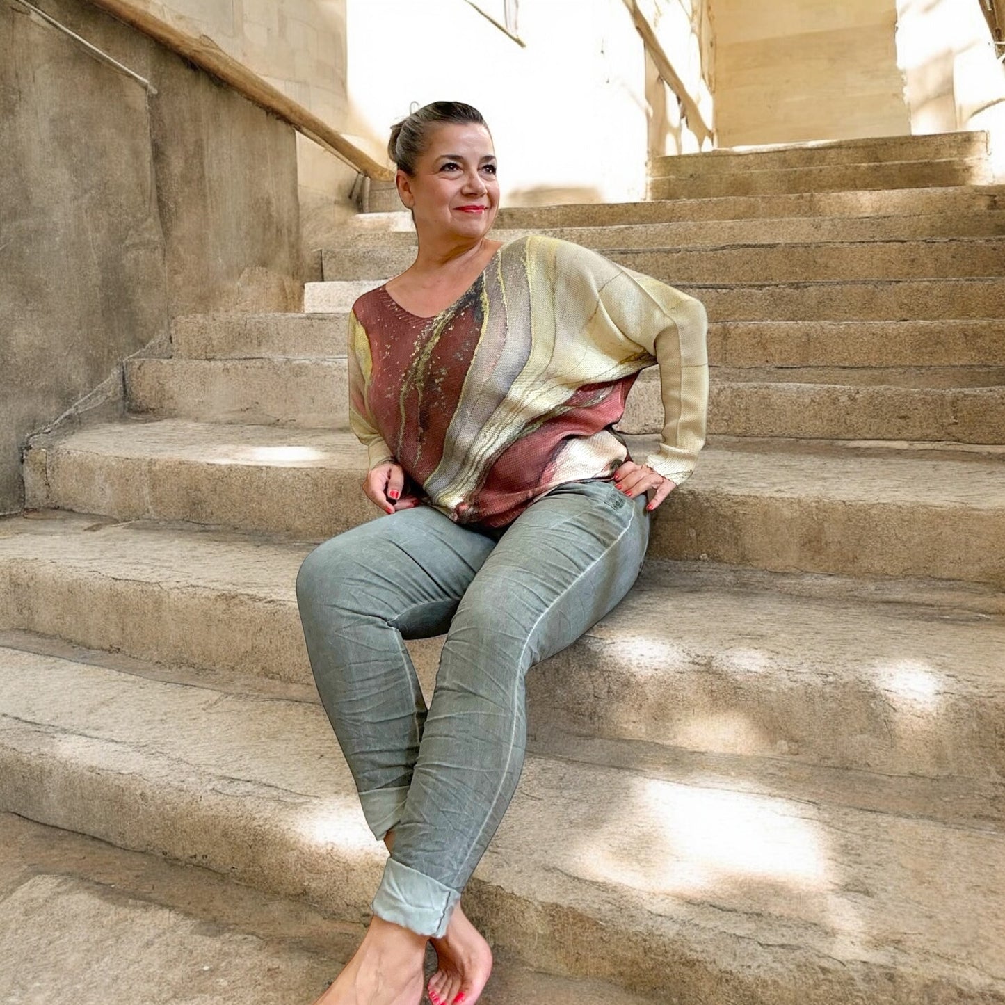Soft Swirl Lightweight Knit Top