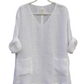 Sheer (gauze) linen V top