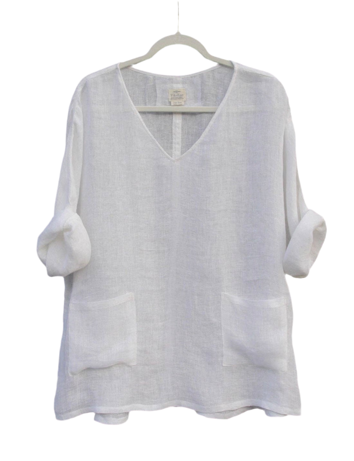 Sheer (gauze) linen V top