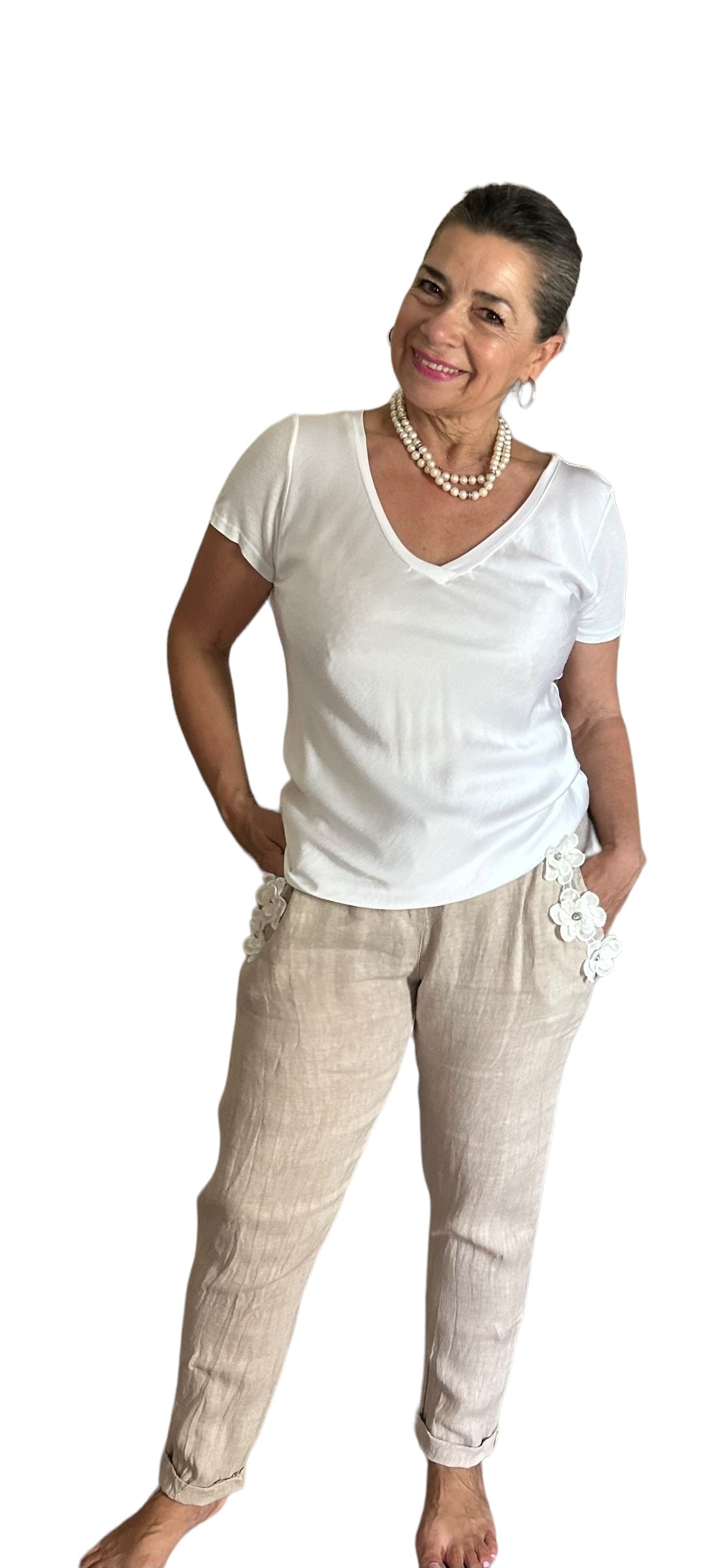 Blooming linen pants
