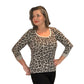 Taupe leopard print rib top