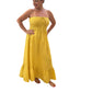 Angela yellow maxi linen dress