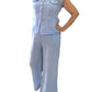 Antonia light blue flowy wide leg linen pants