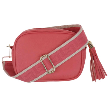 Italian Leather Camera Style Crossbody Bag Navy Bianca Leather Crossbody Camera Bag