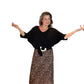Pleated animal print skirt