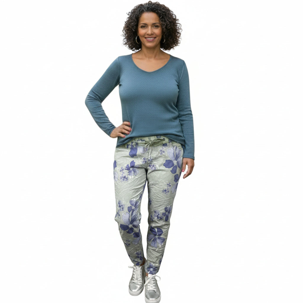 Water Color Floral Italian Magic Pants