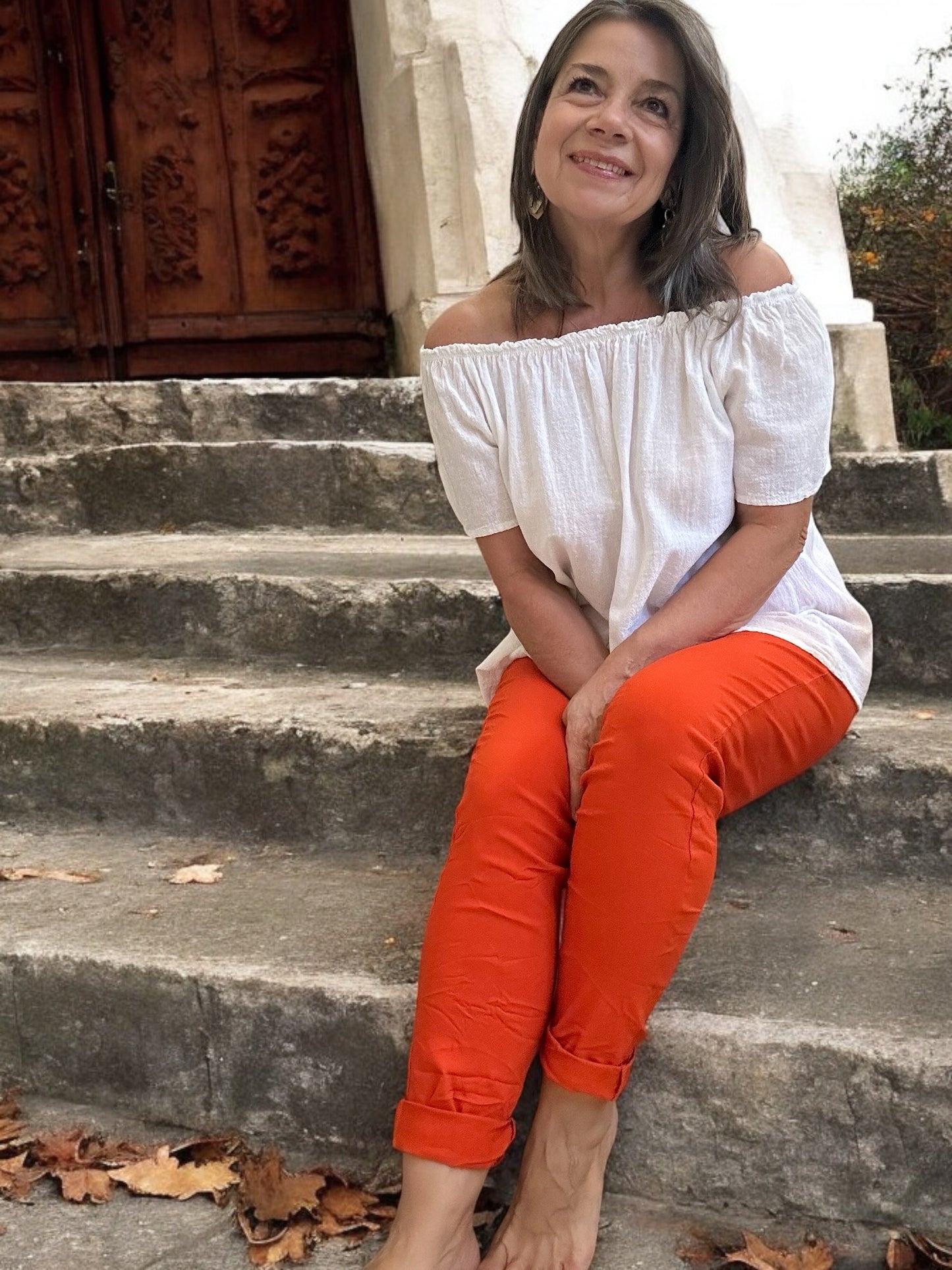 White off the shoulder Carla top