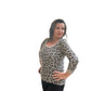 Taupe leopard print rib top