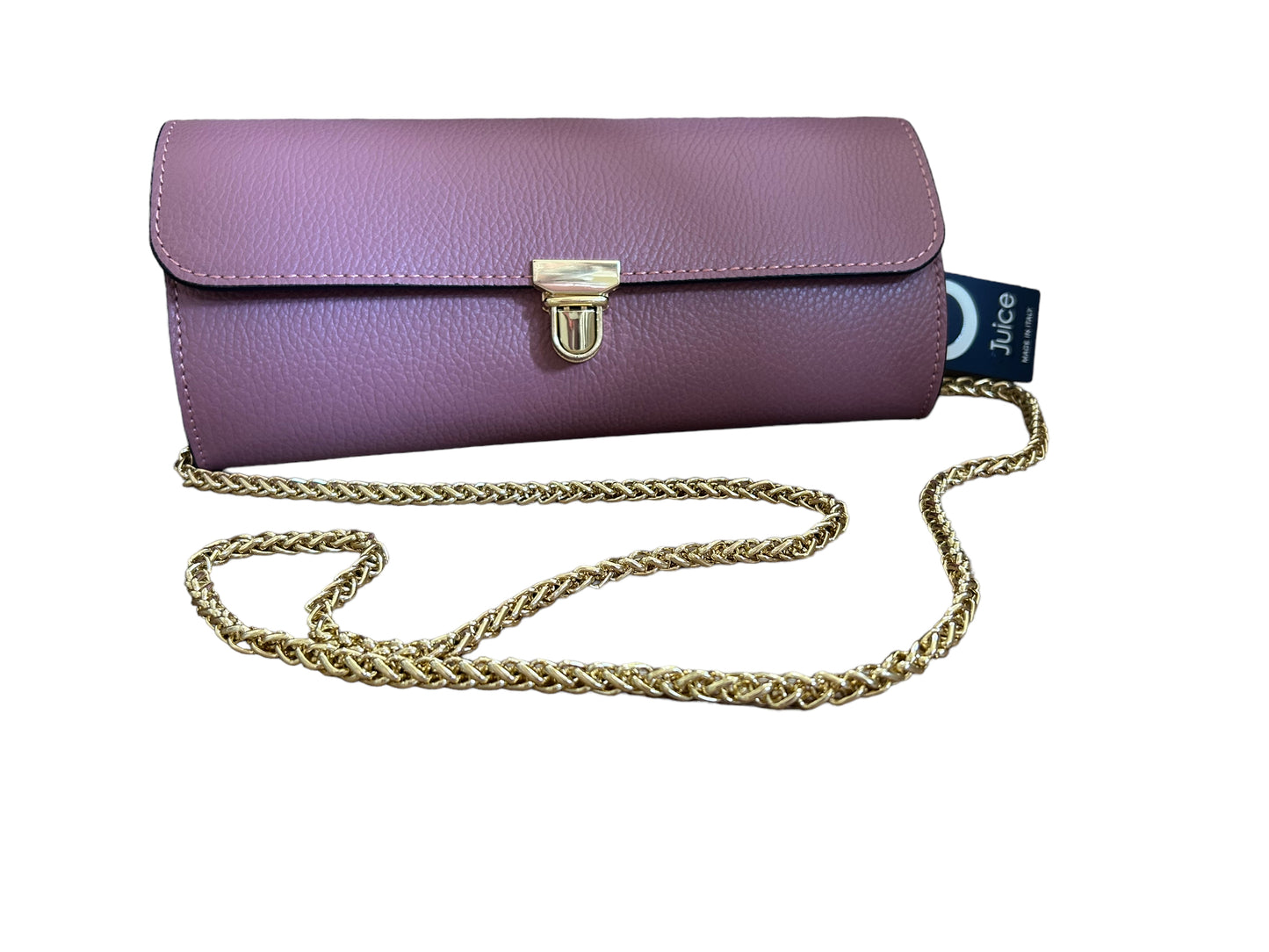 Genuine leather pink Giada bag with a chain strap