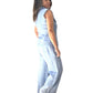 Antonia light blue flowy wide leg linen pants