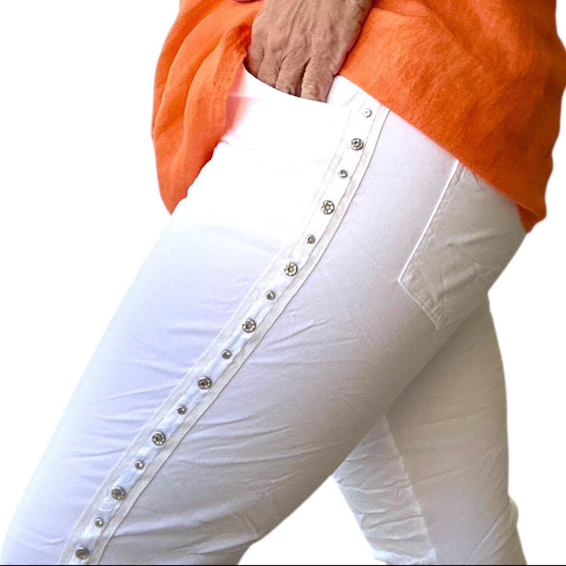 * BEST SELLER *  Studs & diamante Italian magic pants
