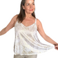 Gold leopard print knit swing tank top