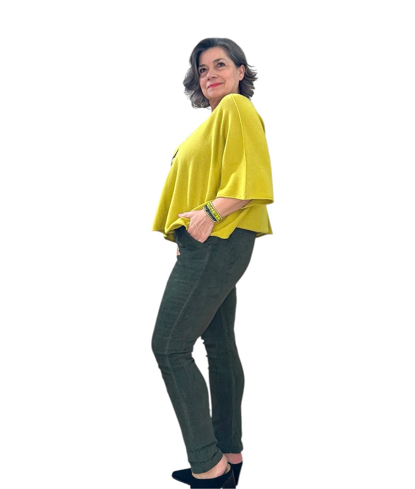 Forest green fine corduroy Italian Magic pants