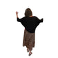 Pleated animal print skirt