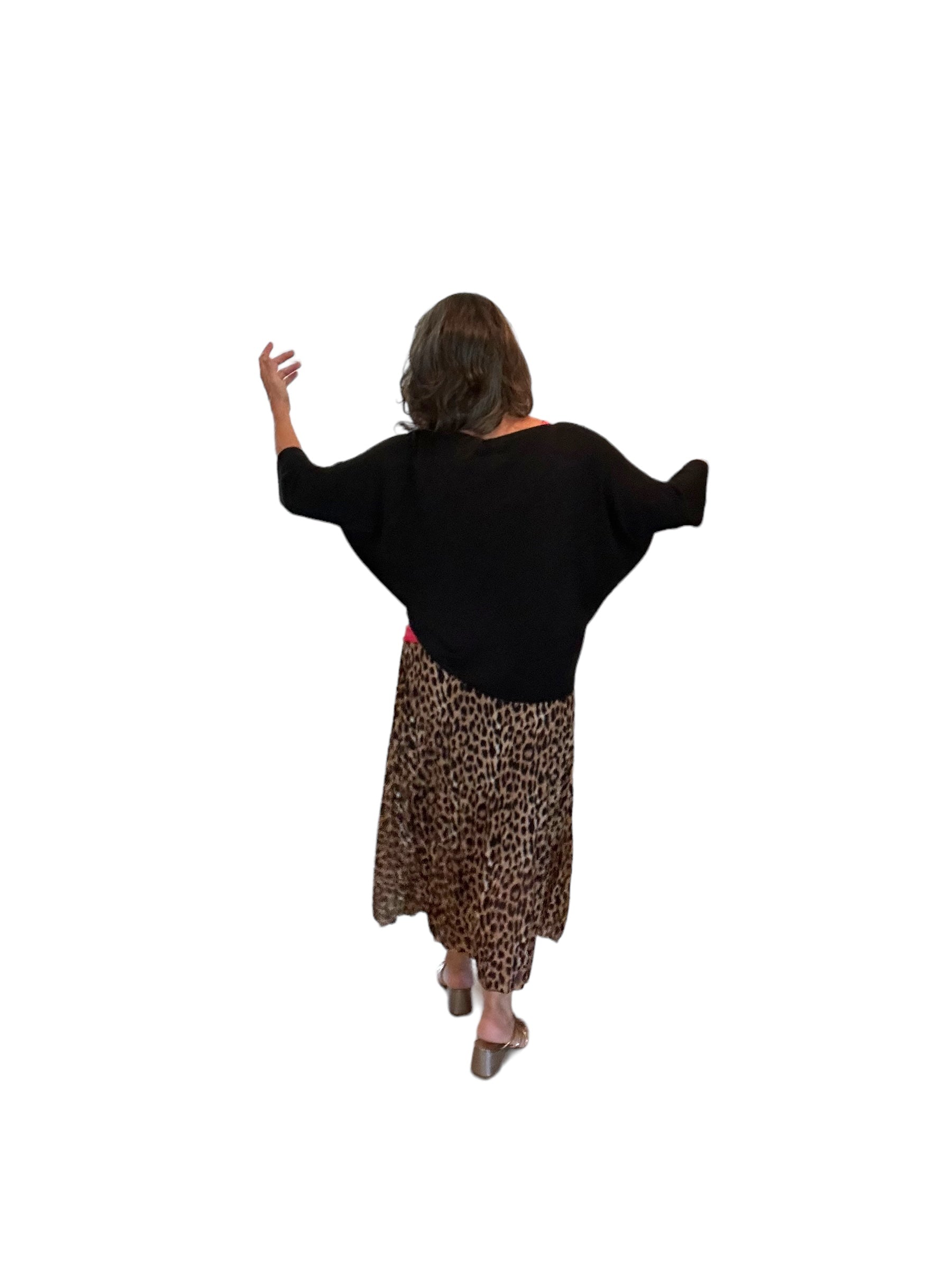 Pleated animal print skirt
